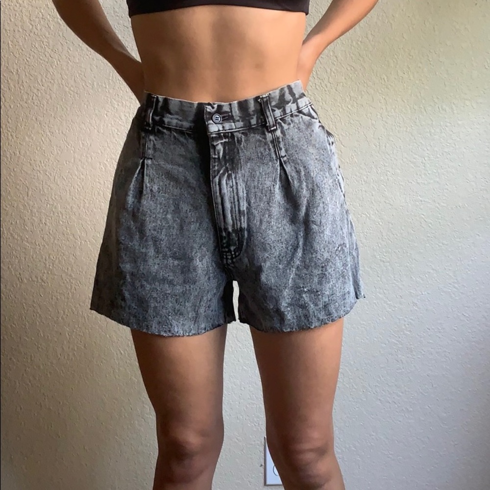 Vintage Acid Wash Grey Shorts